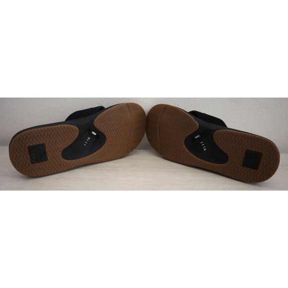 Reef Men's Sz 14 Black/Silver Fanning Flip-Flop Sandals w/Built-In Bottle Opener - Picture 4 of 15
